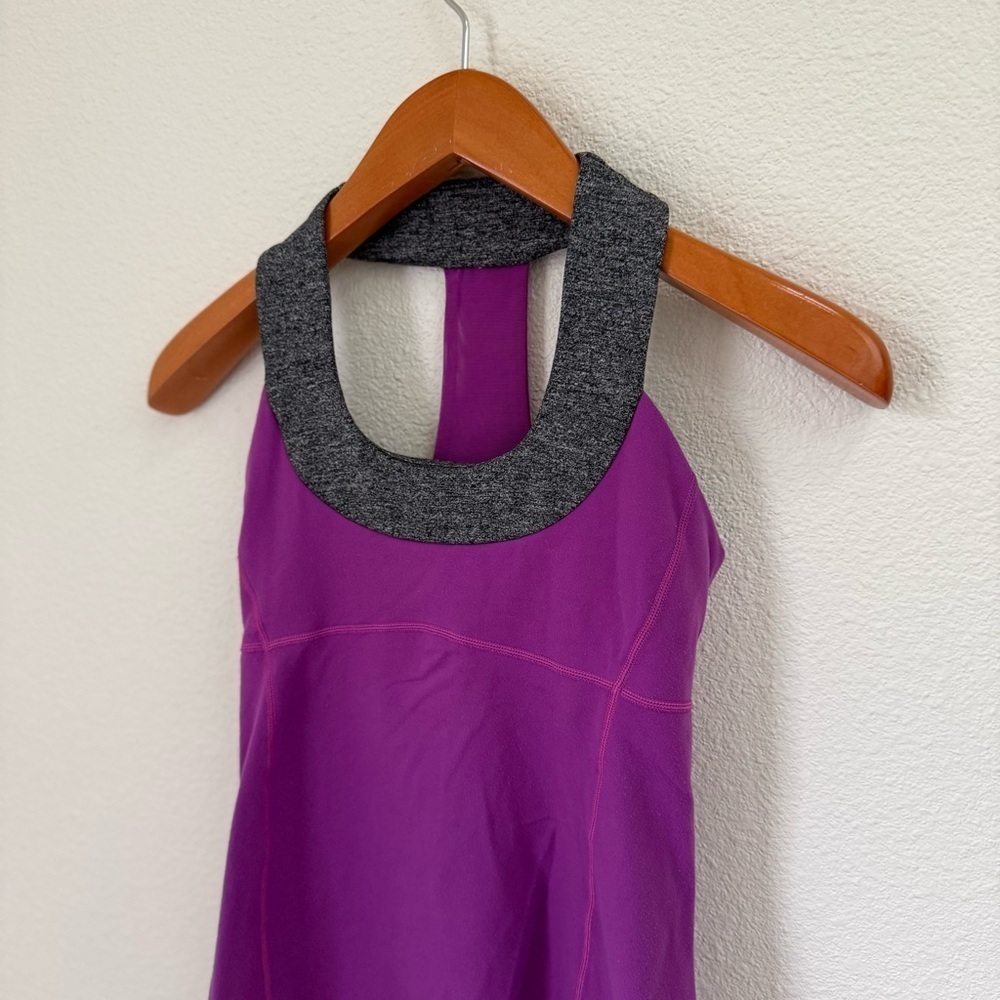 Lululemon Athletica Purple and Gray Athletic Sport Tank Top Women’s Size 4 - Picture 3 of 7